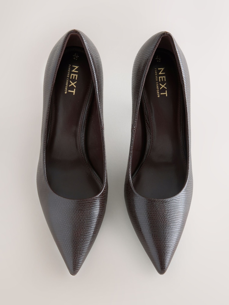 Chocolate Brown Standard/Wide Fit Forever Comfort® Point Toe Court Heels - Image 2 of 5 Chocolate Brown Standard/Wide Fit Forever Comfort® Point Toe Court Heels - Image 2 of 5