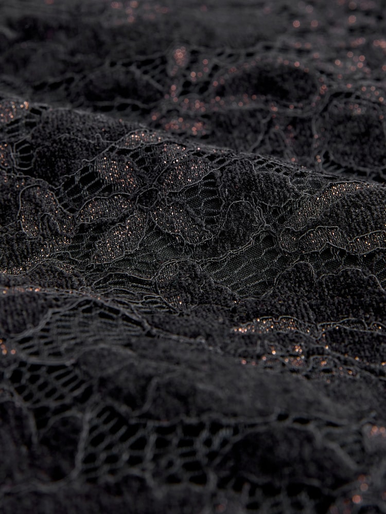 Nothing Ordinary Black Sparkle Lace Wide Leg Trousers - Image 2 of 3