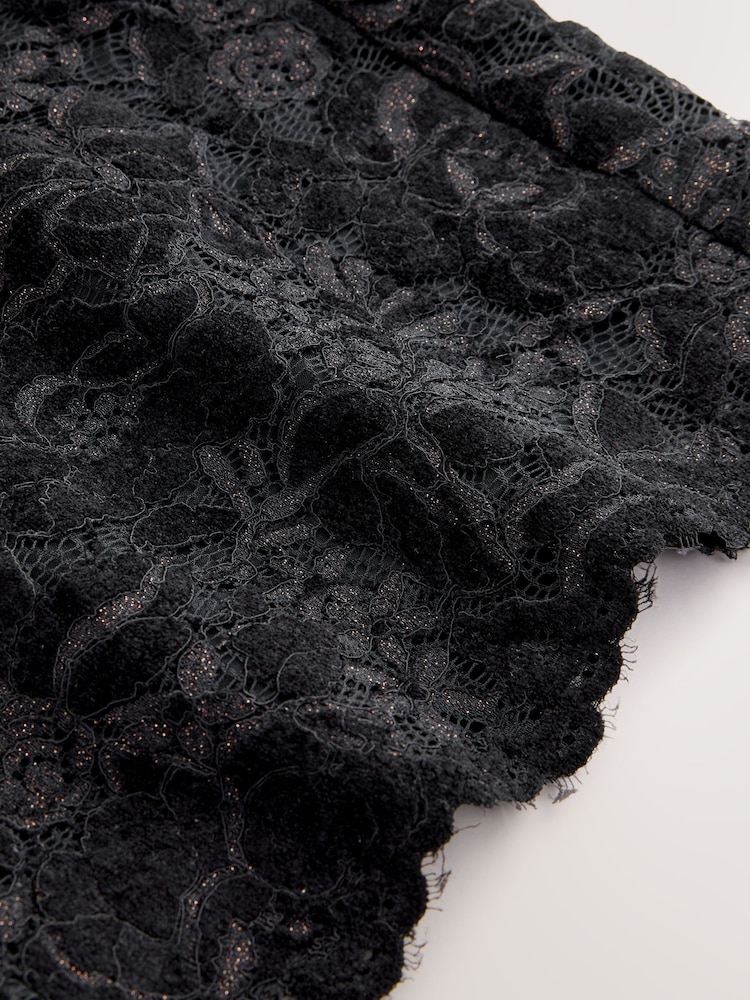 Nothing Ordinary Black Sparkle Lace Wide Leg Trousers - Image 3 of 3