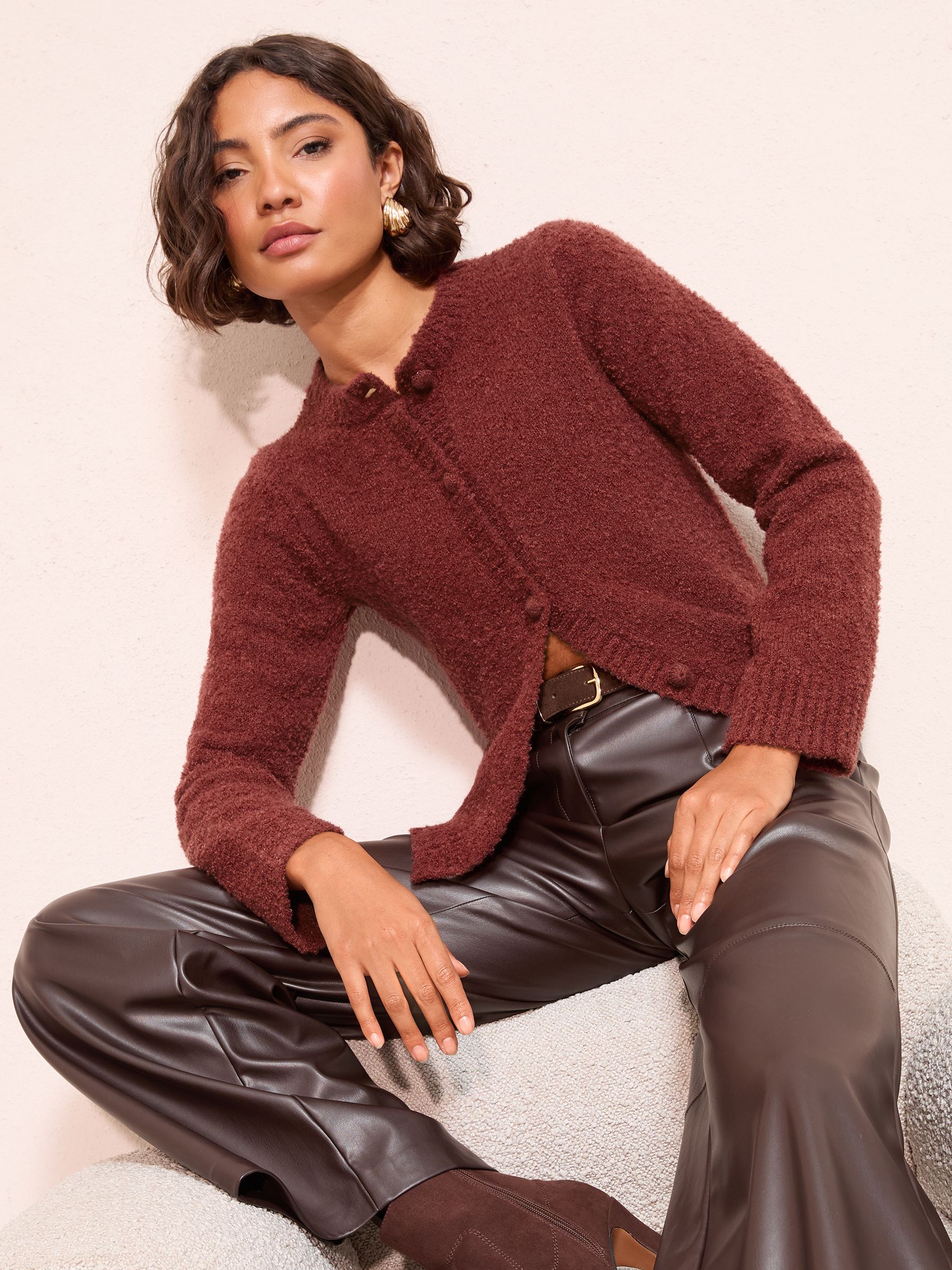 Buy Friends Like These Rust Red Boucle Textured Cardigan from Next USA