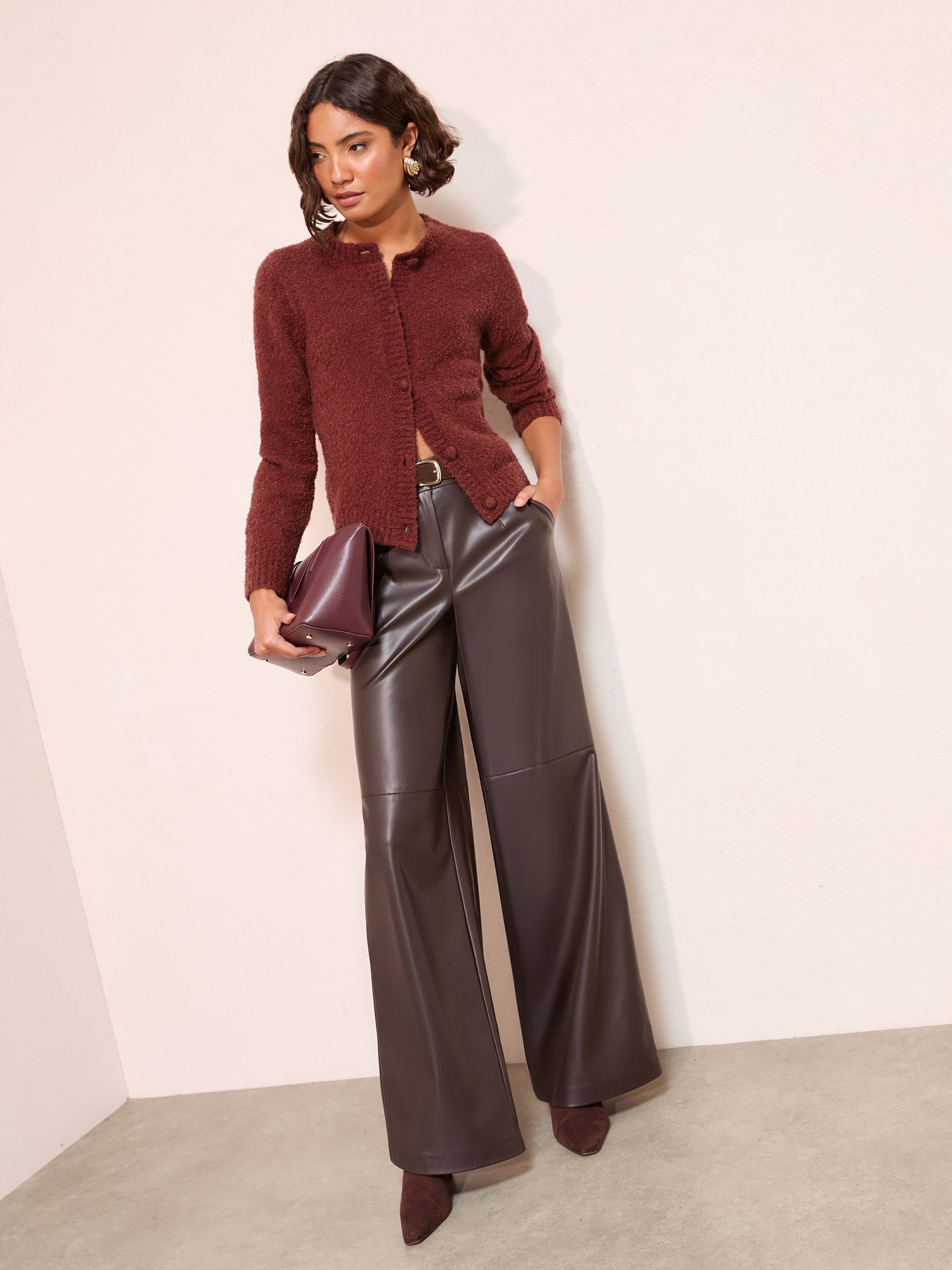 Buy Friends Like These Rust Red Boucle Textured Cardigan from Next USA