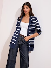 Friends Like These Navy Stripe Longline Cardigan - Image 4 of 5