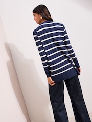 Friends Like These Navy Stripe Longline Cardigan - Image 5 of 5