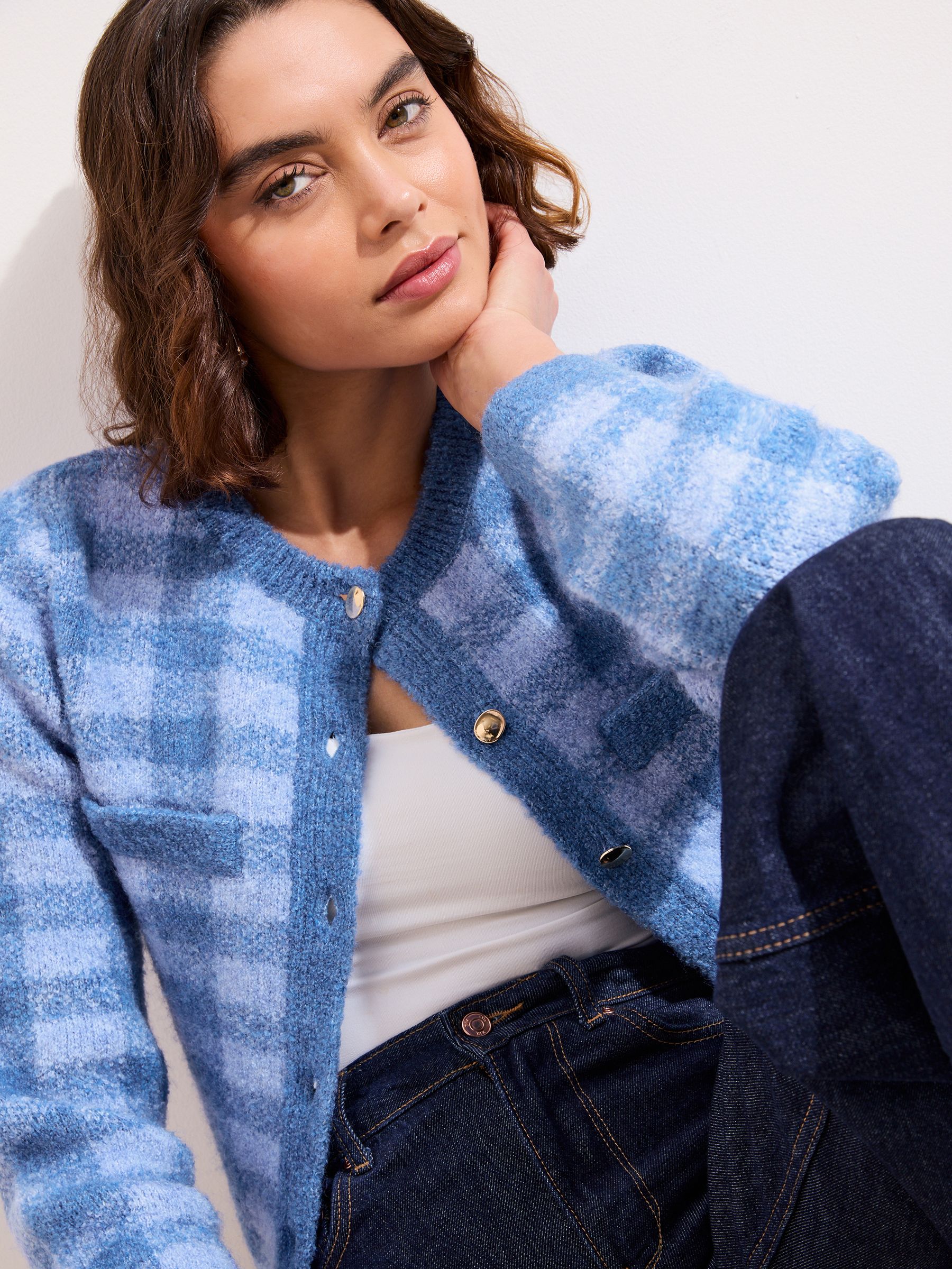 Buy Friends Like These Blue Checkerboard Cardigan from the Next UK
