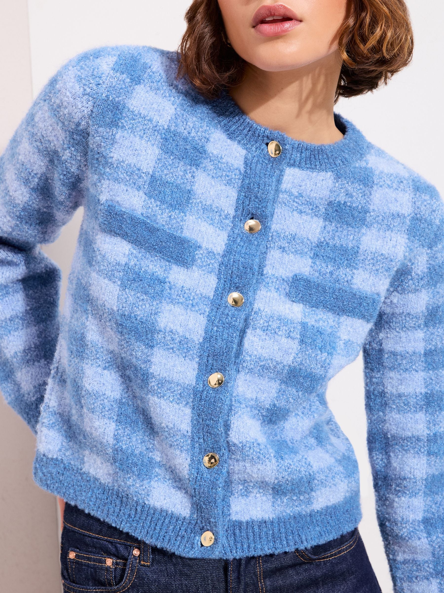 Buy Friends Like These Blue Checkerboard Cardigan from the Next UK