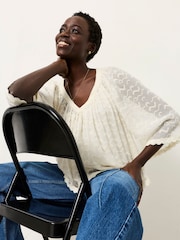 FatFace Millie Ivory Petite Embroidered Blouse - Image 4 of 7