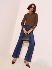 Friends Like These Mushroom Brown Long Sleeve Crew Neck Jumper - Image 2 of 4