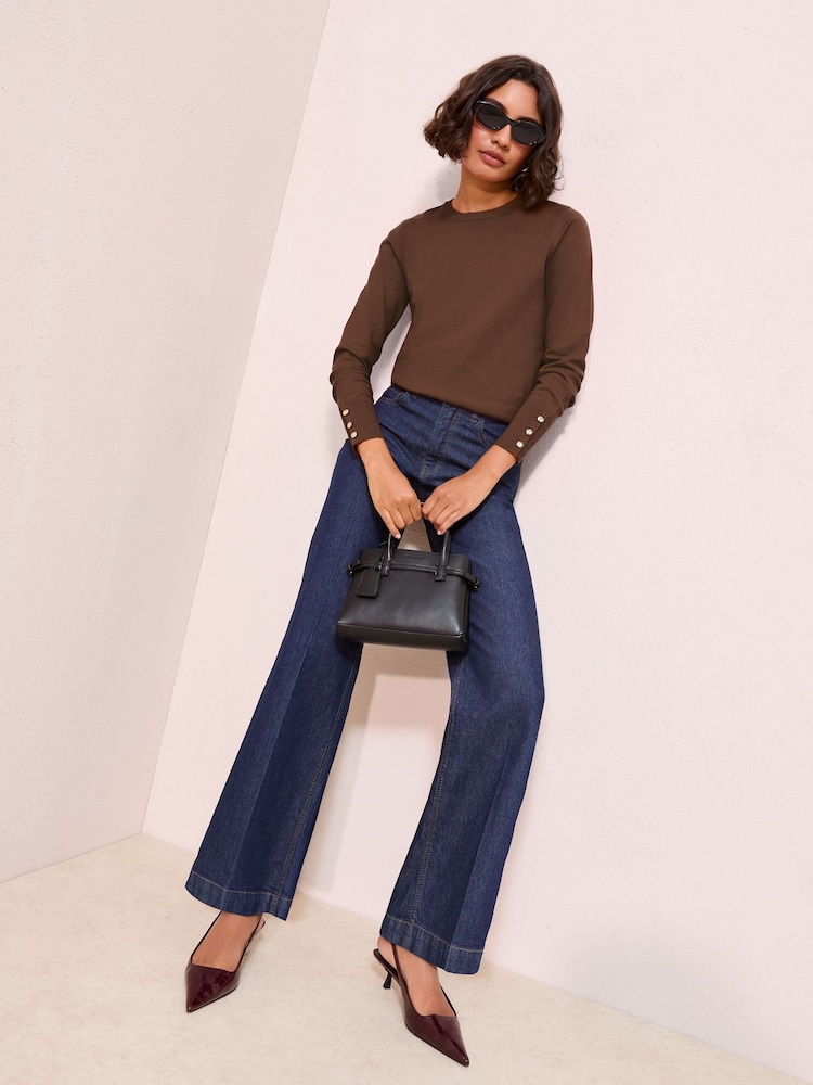 Friends Like These Mushroom Brown Long Sleeve Crew Neck Jumper - Image 2 of 4