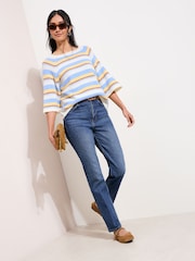 Friends Like These Blue Stripe Knitted Top - Image 3 of 4