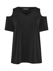 Evans Cold Shoulder Black Top - Image 1 of 1