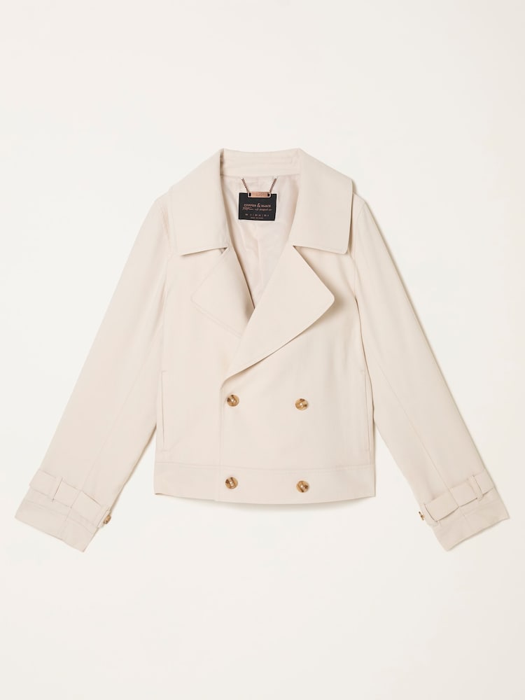 FatFace Cora Neutral Petite Cropped Trench Coat - Image 6 of 6 FatFace Cora Neutral Petite Cropped Trench Coat - Image 6 of 6
