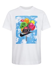 Nike White Little Kids Baloon Graphic Print T-Shirt - Image 1 of 2