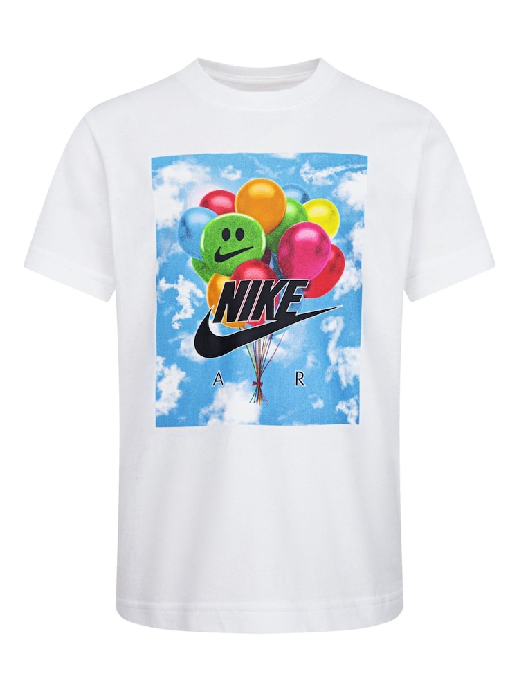 Nike White Little Kids Baloon Graphic Print T-Shirt - Image 1 of 2
