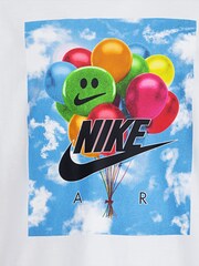Nike White Little Kids Baloon Graphic Print T-Shirt - Image 3 of 3