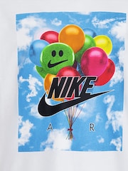 Nike White Little Kids Baloon Graphic Print T-Shirt - Image 6 of 6