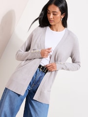 אפור מלאנז' - Friends Like These קרדיגן בגזרה ארוכה - תמונה 1 מתוך 4