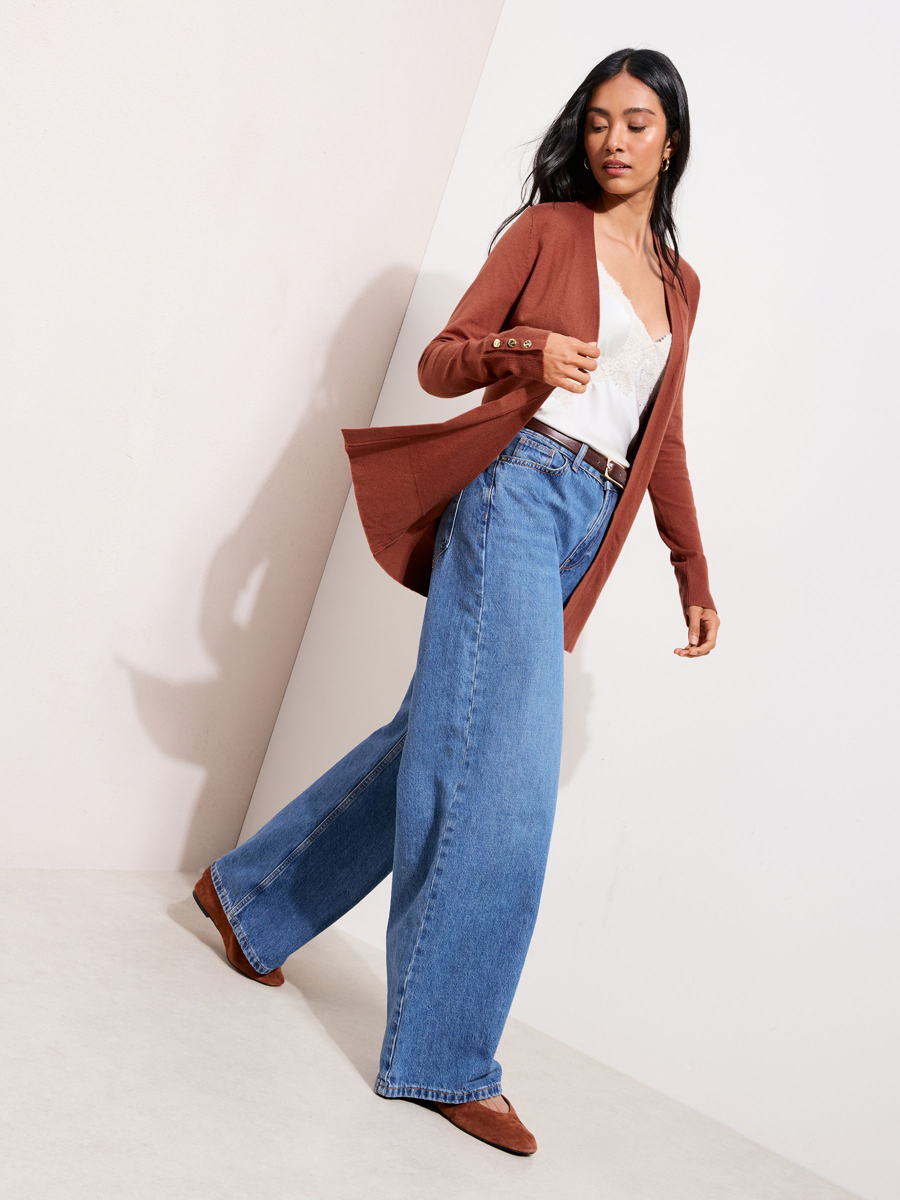Buy Friends Like These Rust Brown Longline Cardigan from Next USA