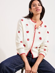 Friends Like These Ivory Tomato Embroidered Cardigan - Image 1 of 4