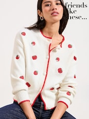 Friends Like These Ivory Tomato Embroidered Cardigan - Image 5 of 5