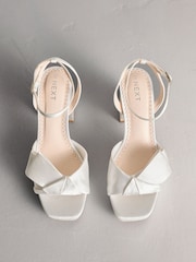 Ivory Forever Comfort® Wedding Bow Platform Heel Bridal Heel Shoes - Image 8 of 11