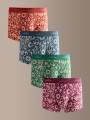 Blue/Green Palm Print Modal - بوكسر قصير Signature من Motionflex - صورة 1 من 8