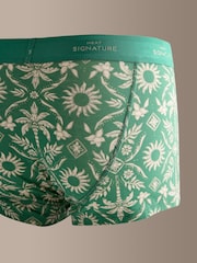 Blue/Green Palm Print Modal - بوكسر قصير Signature من Motionflex - صورة 3 من 8