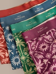 Blue/Green Palm Print Modal - بوكسر قصير Signature من Motionflex - صورة 7 من 8