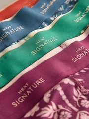 Blue/Green Palm Print Modal - بوكسر قصير Signature من Motionflex - صورة 8 من 8