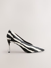 Zebra Pony Hair Forever Comfort® Leather Highcut Court Heels - Image 1 of 11