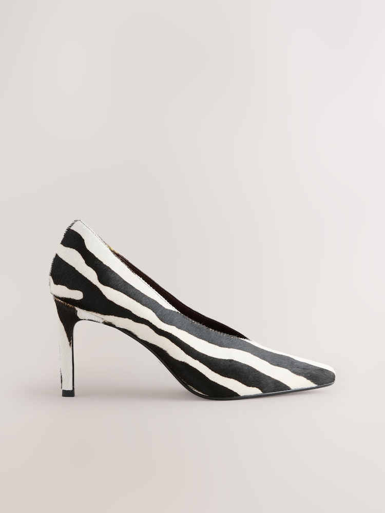Zebra Pony Hair Forever Comfort® Leather Highcut Court Heels - Image 1 of 11