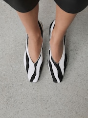 Zebra Pony Hair Forever Comfort® Leather Highcut Court Heels - Image 2 of 11