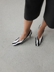 Zebra Pony Hair Forever Comfort® Leather Highcut Court Heels - Image 4 of 11