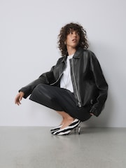 Zebra Pony Hair Forever Comfort® Leather Highcut Court Heels - Image 6 of 11