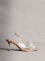 Nude/Silver Forever Comfort® Slingback Perspex Jeweled Bow Heels - Image 1 of 5