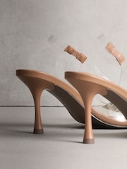 Nude/Silver Forever Comfort® Slingback Perspex Jeweled Bow Heels - Image 3 of 5