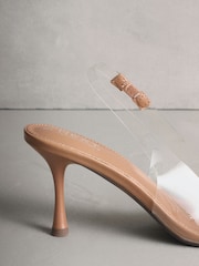 Nude/Silver Forever Comfort® Slingback Perspex Jeweled Bow Heels - Image 5 of 5