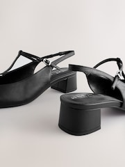 Black Forever Comfort® Leather Slingback Block Heels - Image 3 of 5