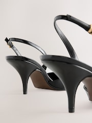 Black Patent Forever Comfort® Pointed Toe Curvy Slingback Heels - Image 9 of 9