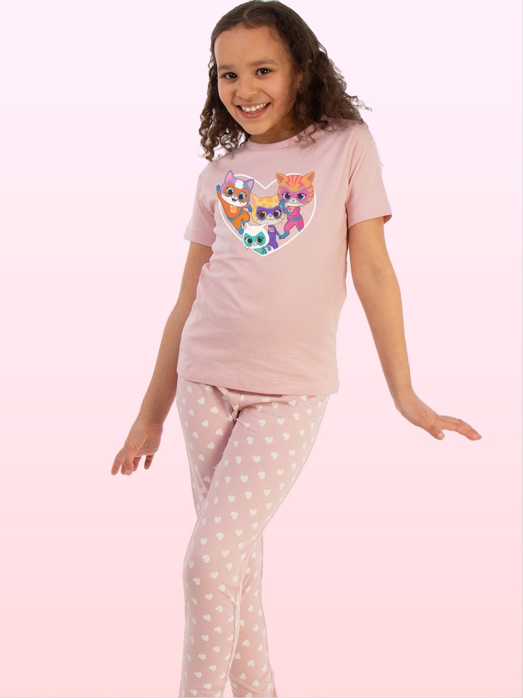 Brands In Pink Disney SuperKitties Heart Pyjamas - Image 2 of 4 Brands In Pink Disney SuperKitties Heart Pyjamas - Image 2 of 4