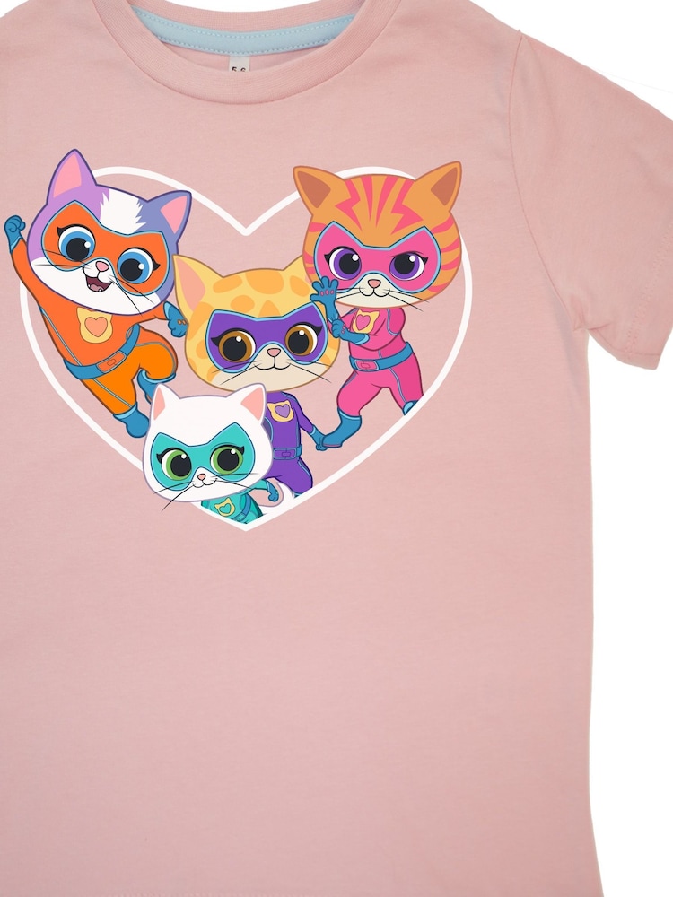 Brands In Pink Disney SuperKitties Heart Pyjamas - Image 4 of 4 Brands In Pink Disney SuperKitties Heart Pyjamas - Image 4 of 4