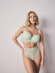 Green DD+ Pad Balcony Lace Bra - Image 3 of 5