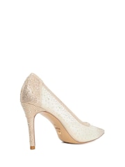 Dune London Gold Brightest Embellished Hotfix Court Heels - Image 4 of 6