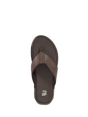 Dune London Brown Inside Flexi Sole Comfort Toe Post Sandals - Image 4 of 5