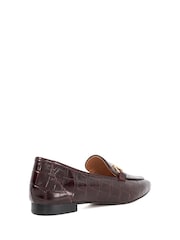 Dune London Red Grained Branded Snaffle Trim Loafers - Image 3 of 5