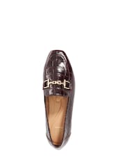 Dune London Red Grained Branded Snaffle Trim Loafers - Image 4 of 5