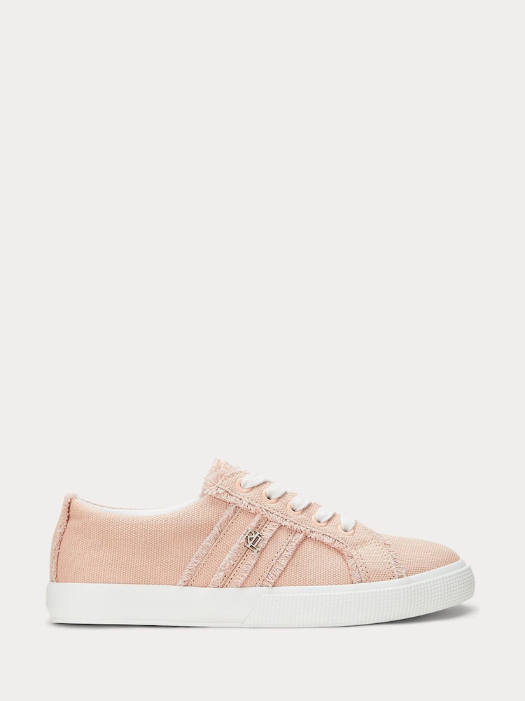 Lauren Ralph Lauren Pink Canvas Trainers - Image 1 of 4
