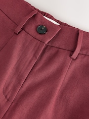 Rust Brown Linen Rich Wide Leg Trousers - Image 8 of 8