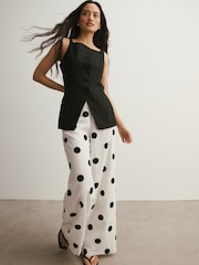 Black Linen Rich High Neck Waistcoat - Image 2 of 7