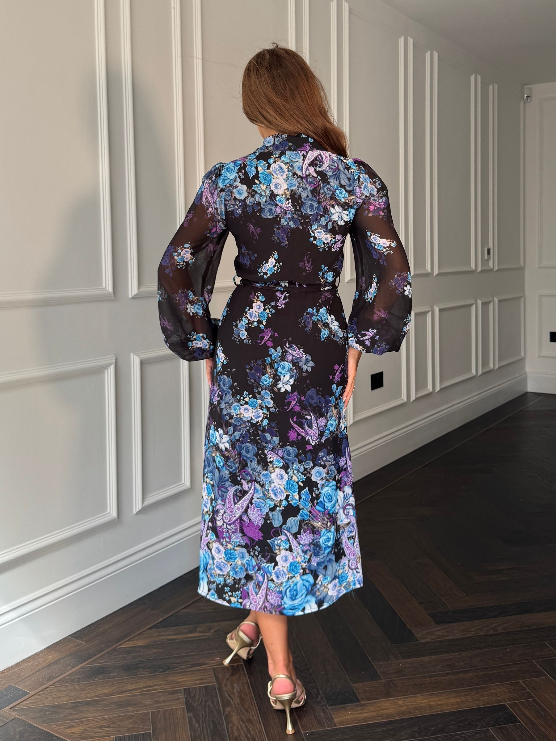 Buy Girl In Mind Black Kaya Printed Midi Shirt Dress from the Next UK ...