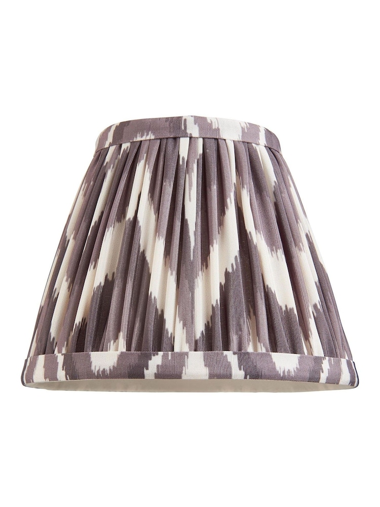Gallery Home Pearl Grey Zigzag Printed Fabric Shade 16cm - Image 1 of 4 Gallery Home Pearl Grey Zigzag Printed Fabric Shade 16cm - Image 1 of 4
